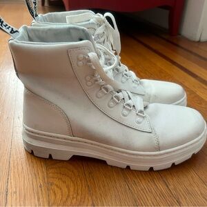 Dr. Martens Combs Poly Casual Boots white womens 10 good preowned condition
